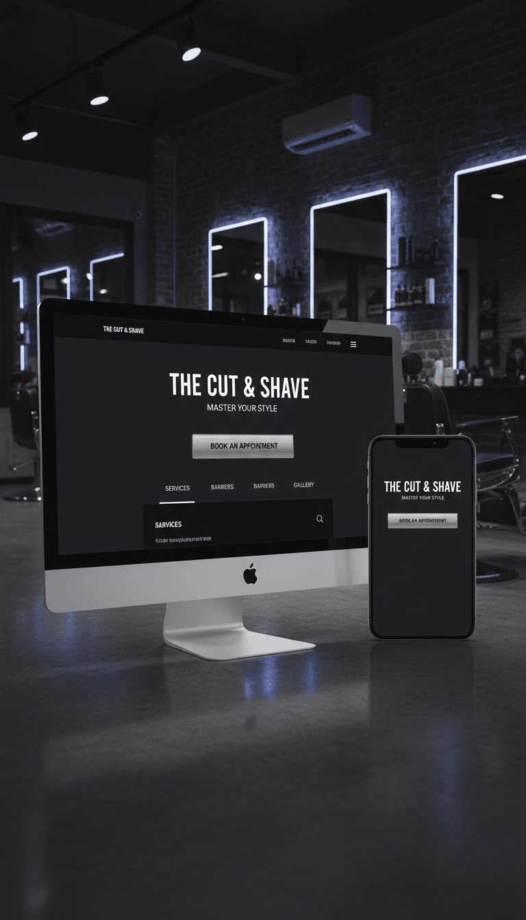 Barbershop website design with scheduling system